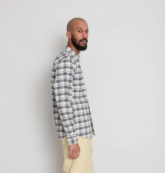 Folk Clothing Shirts Relaxed Fit Shirt 8211 Ecru Black Check 8211 Mens