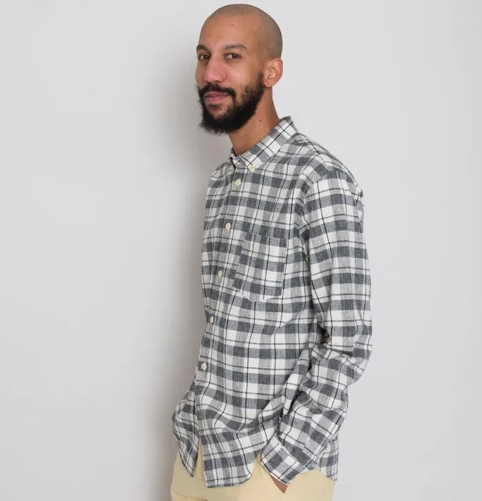 Folk Clothing Shirts Relaxed Fit Shirt 8211 Ecru Black Check 8211 Mens