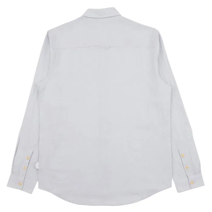Folk Clothing Shirts Relaxed Fit Shirt 8211 Mist Linen Grid 8211 Mens