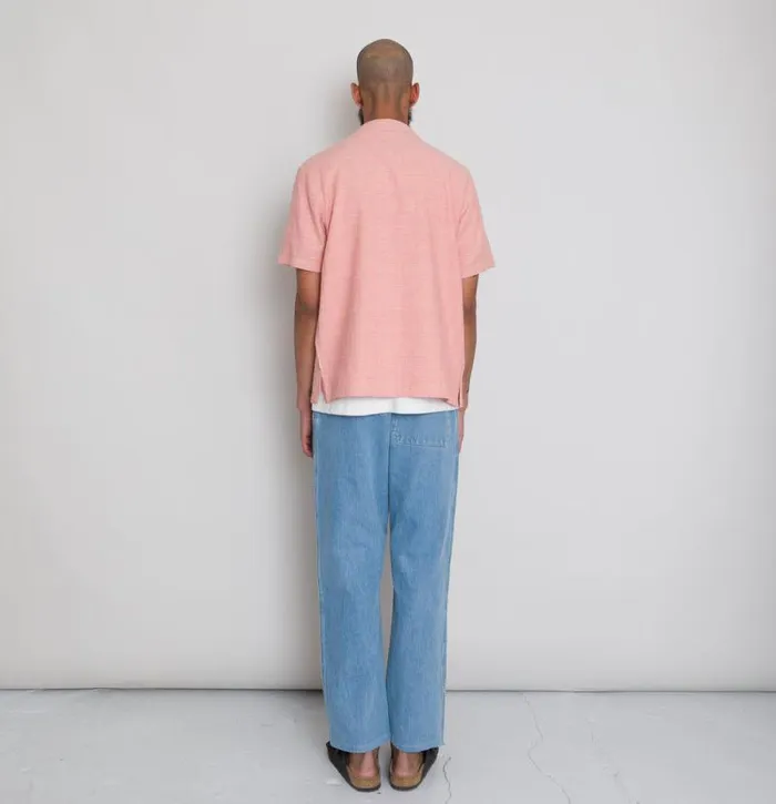 Folk Clothing Shirts SS Soft Collar Shirt 8211 Coral Texture 8211 Mens