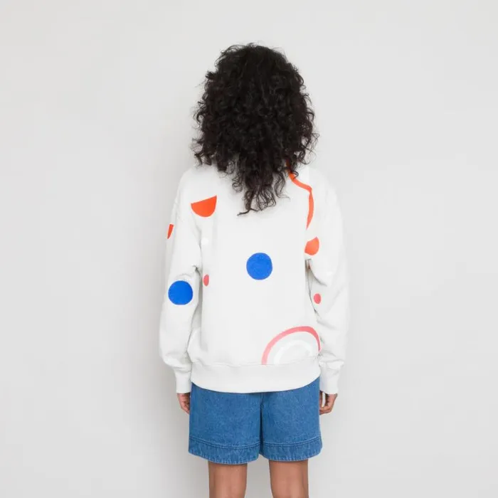 Folk Clothing Sweatshirts Embroidered Boxy Sweat 8211 Stone 8211 Womens