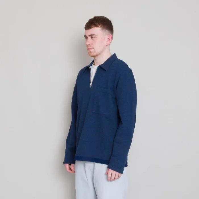 Folk Clothing Sweatshirts Signal Half Zip 8211 Indigo 8211 Mens