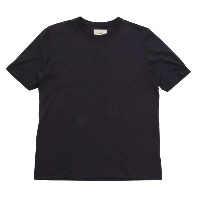 Folk Clothing TShirts Contrast Sleeve Tee 8211 Soft Black 8211 Mens