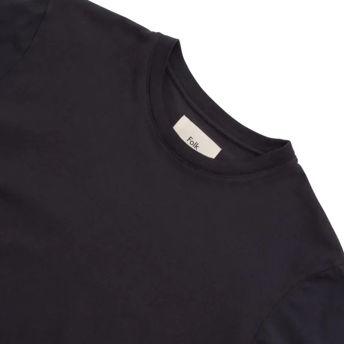 Folk Clothing TShirts Contrast Sleeve Tee 8211 Soft Black 8211 Mens