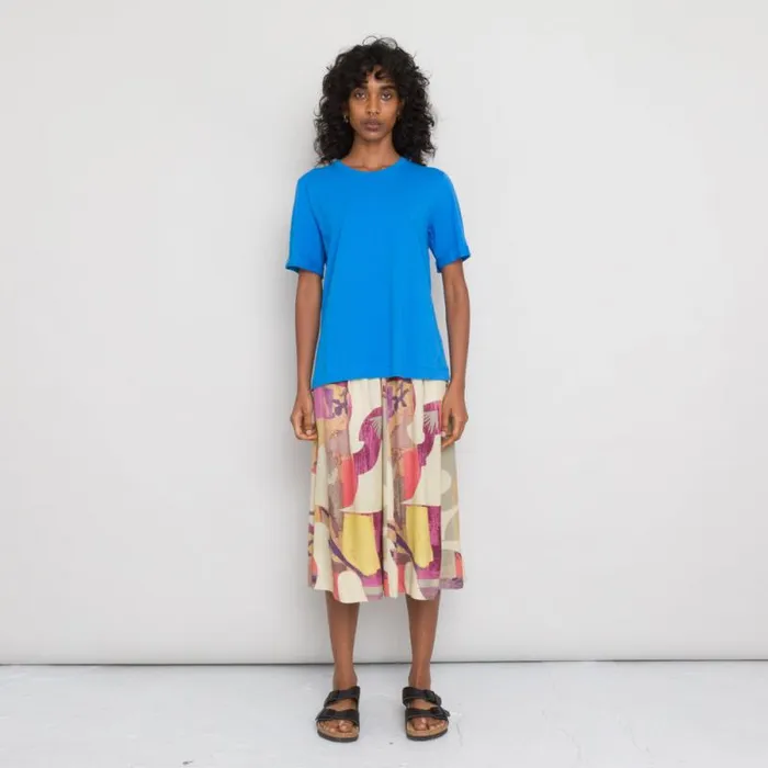 Folk Clothing TShirts Multistitch Tee 8211 Ocean Blue 8211 Womens