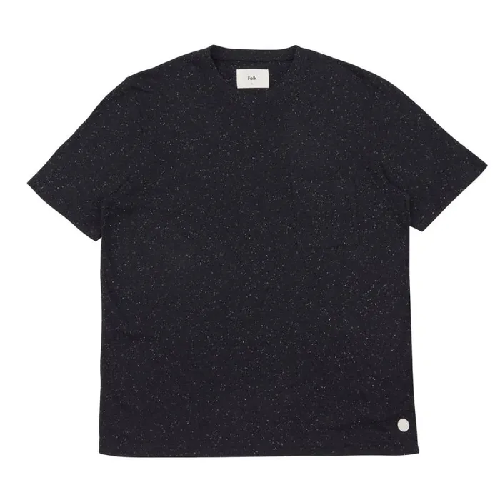 Folk Clothing TShirts Pocket Nep Assemby Tee 8211 Soft Black 8211 Mens