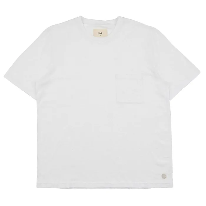 Folk Clothing TShirts Pocket Nep Assemby Tee 8211 White 8211 Mens