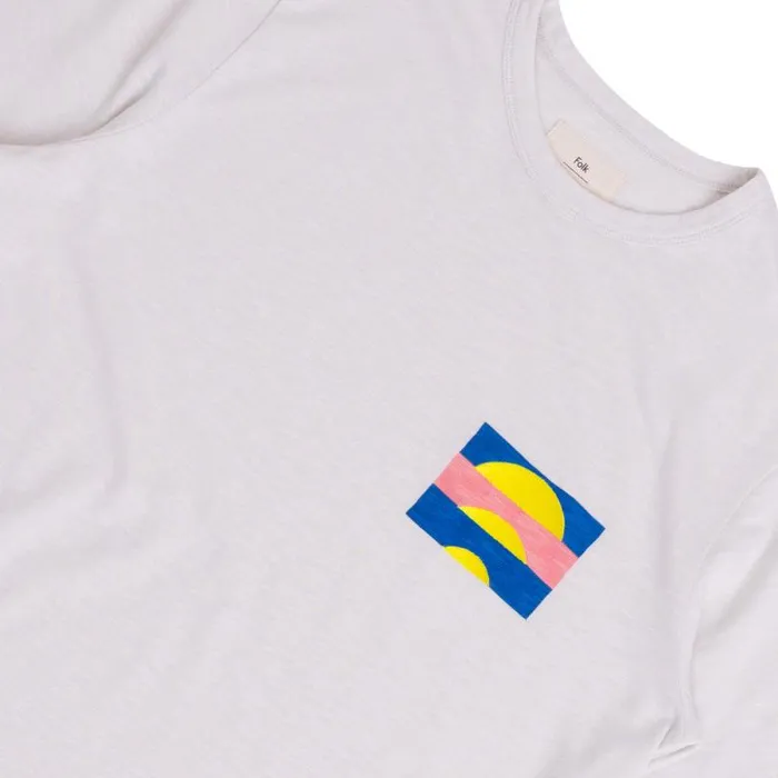 Folk Clothing TShirts Slub Embroidery Tee 8211 Off White Sun DP 8211 Mens