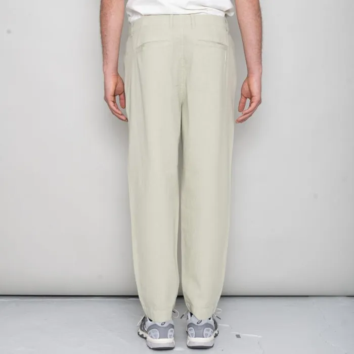 Folk Clothing Trousers Assembly Pant 8211 Light Olive Herringbone 8211 Mens