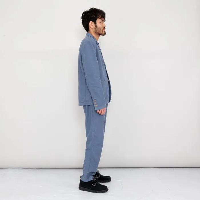 Folk Clothing Trousers Cotton Linen Trouser Drawcord 8211 Woad 8211 Mens