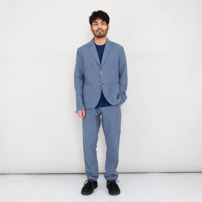 Folk Clothing Trousers Cotton Linen Trouser Drawcord 8211 Woad 8211 Mens