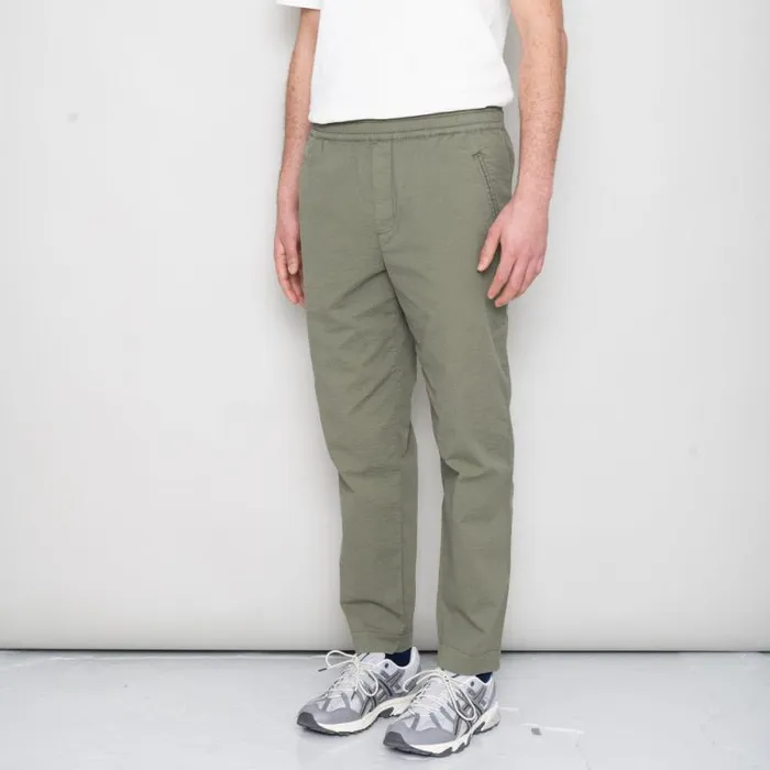 Folk Clothing Trousers Drawcord Assembly Pant 8211 Olive Seersucker 8211 Mens