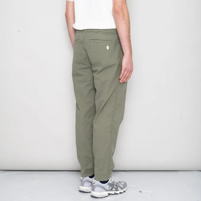 Folk Clothing Trousers Drawcord Assembly Pant 8211 Olive Seersucker 8211 Mens