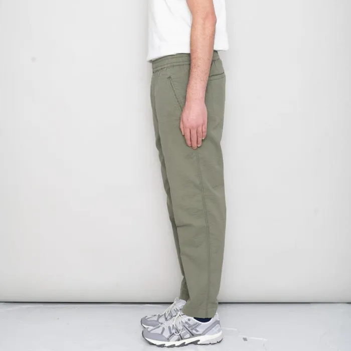 Folk Clothing Trousers Drawcord Assembly Pant 8211 Olive Seersucker 8211 Mens