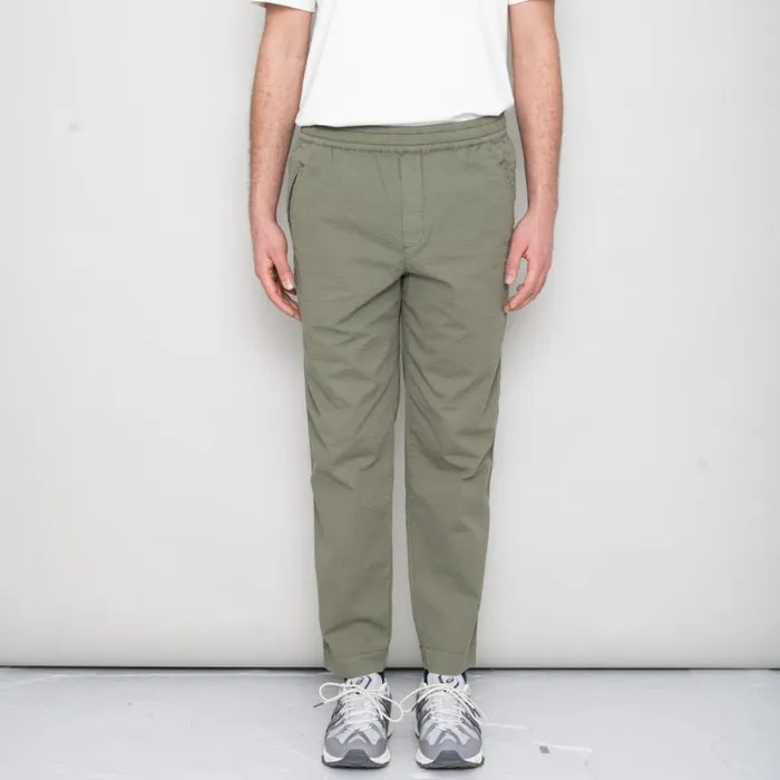 Folk Clothing Trousers Drawcord Assembly Pant 8211 Olive Seersucker 8211 Mens
