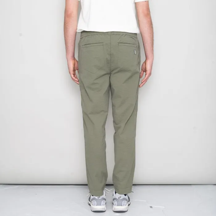 Folk Clothing Trousers Drawcord Assembly Pant 8211 Olive Seersucker 8211 Mens