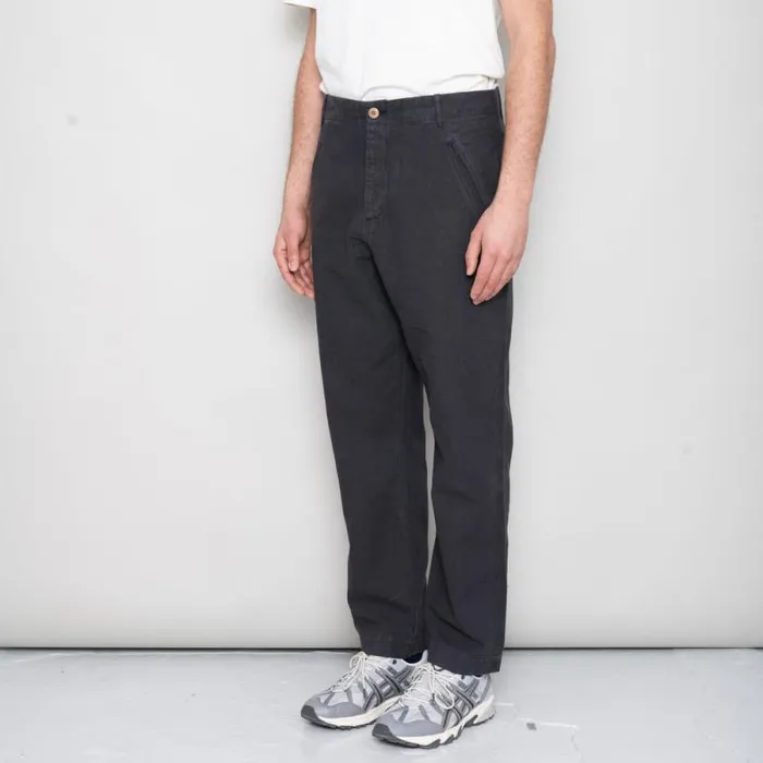 Folk Clothing Trousers Lean Assembly Pant 8211 Soft Black Linen 8211 Mens