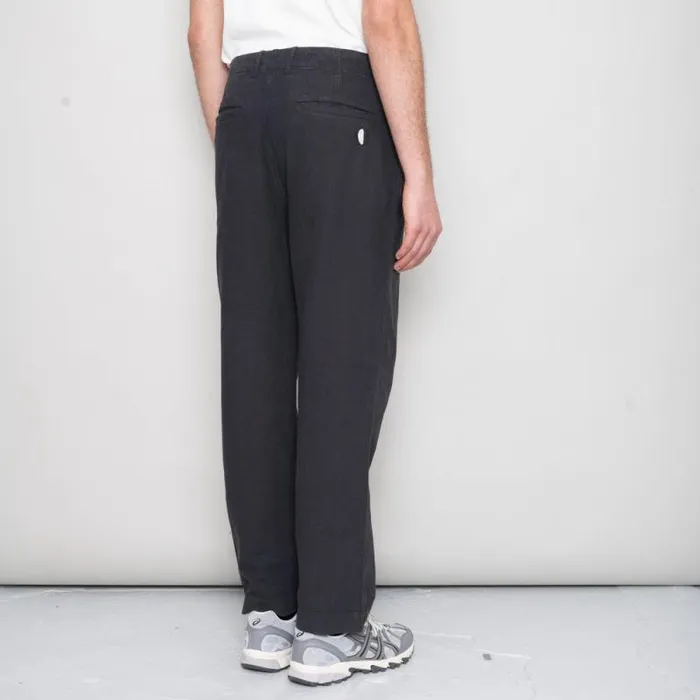 Folk Clothing Trousers Lean Assembly Pant 8211 Soft Black Linen 8211 Mens