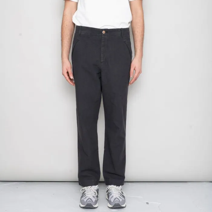 Folk Clothing Trousers Lean Assembly Pant 8211 Soft Black Linen 8211 Mens
