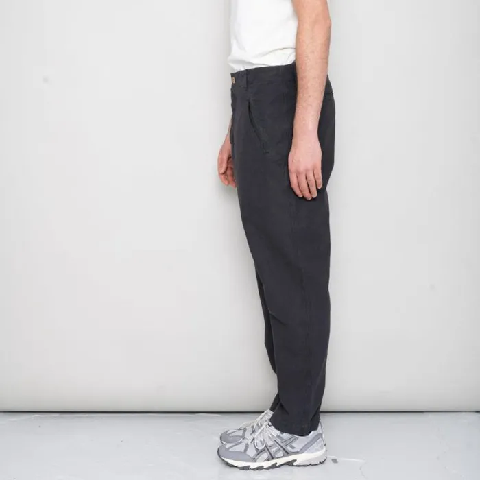 Folk Clothing Trousers Lean Assembly Pant 8211 Soft Black Linen 8211 Mens