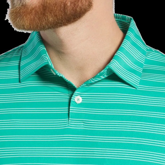 FootJoy Shirts Men Herald Stripe Lisle Emerald White