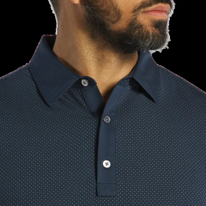 FootJoy Shirts Men Jacquard Dot Lisle Navy White FootJoy Shirts Men Jacquard Dot Lisle Navy White