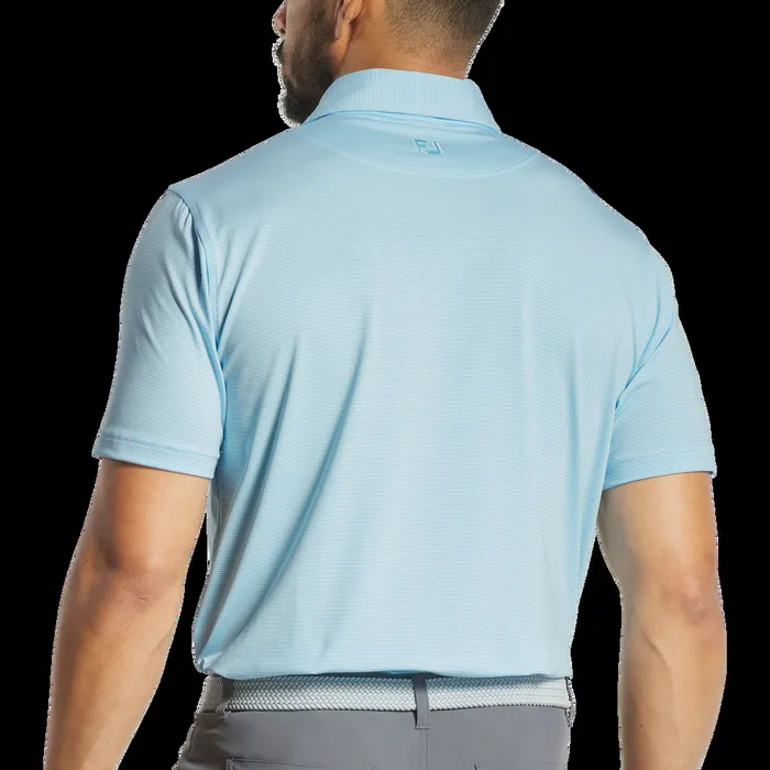 FootJoy Shirts Men MicroFeeder Stripe Lisle Light Blue White FootJoy Shirts Men MicroFeeder Stripe Lisle Light Blue White