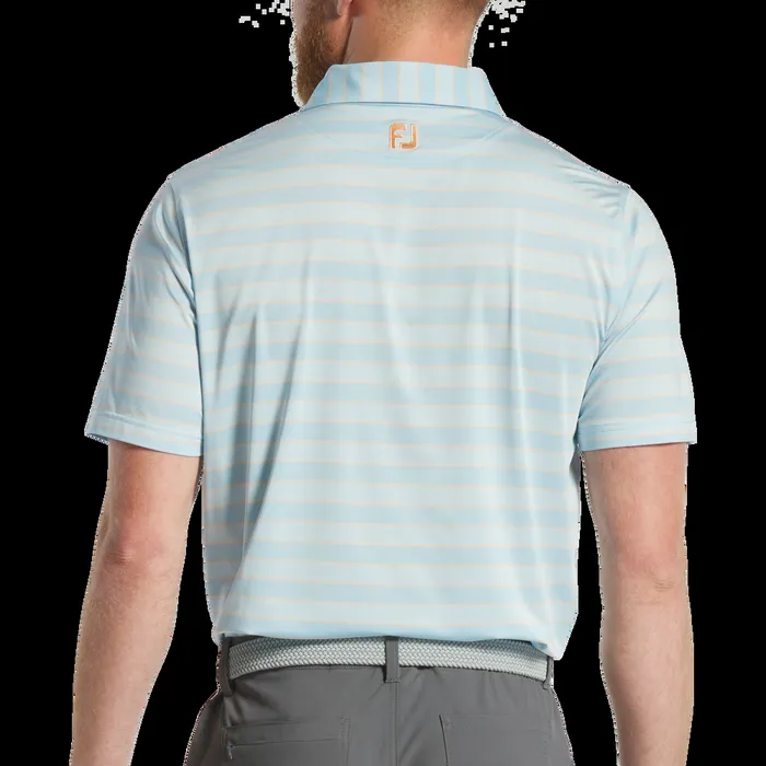 FootJoy Shirts Men Tonal Stripe Lisle Lake Blue Sunset