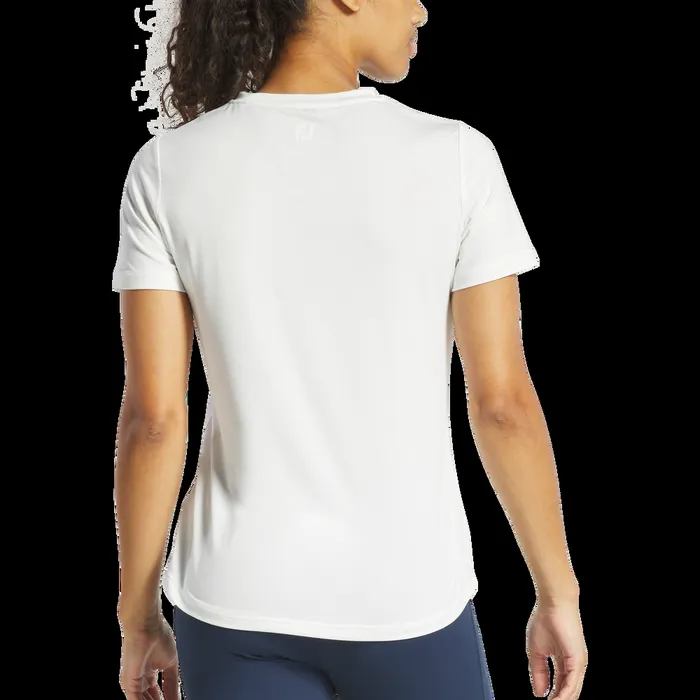 FootJoy Shirts Women Short Sleeve Crew Neck White FootJoy Shirts Women Short Sleeve Crew Neck White
