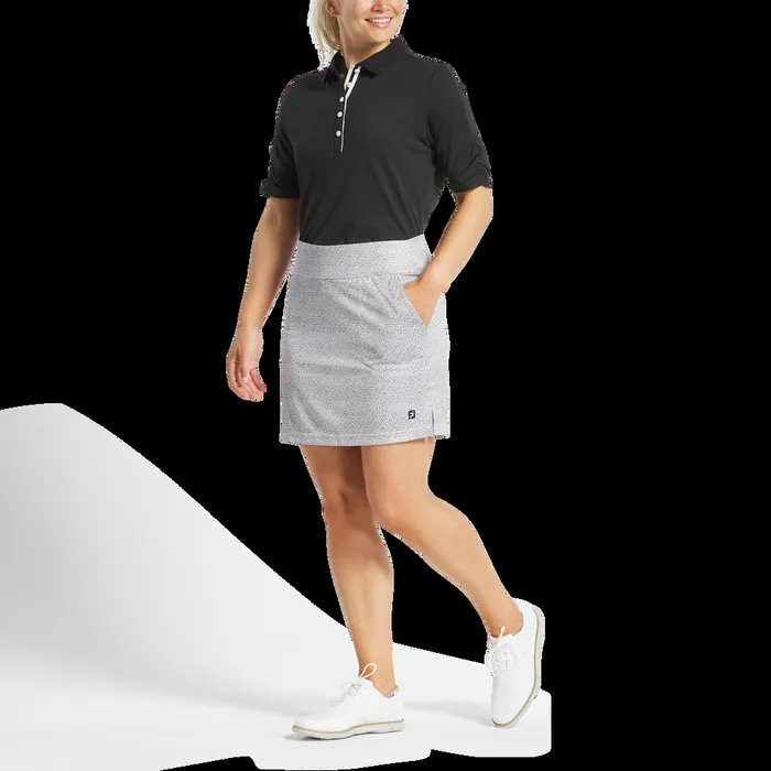 FootJoy Skorts and Shorts Women Performance Knit Skort Black White Dot Print