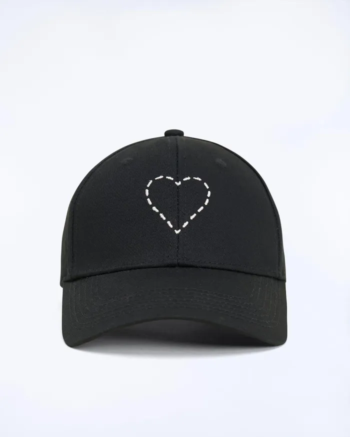 From Future Caps Heart Curved Visor Cap Black