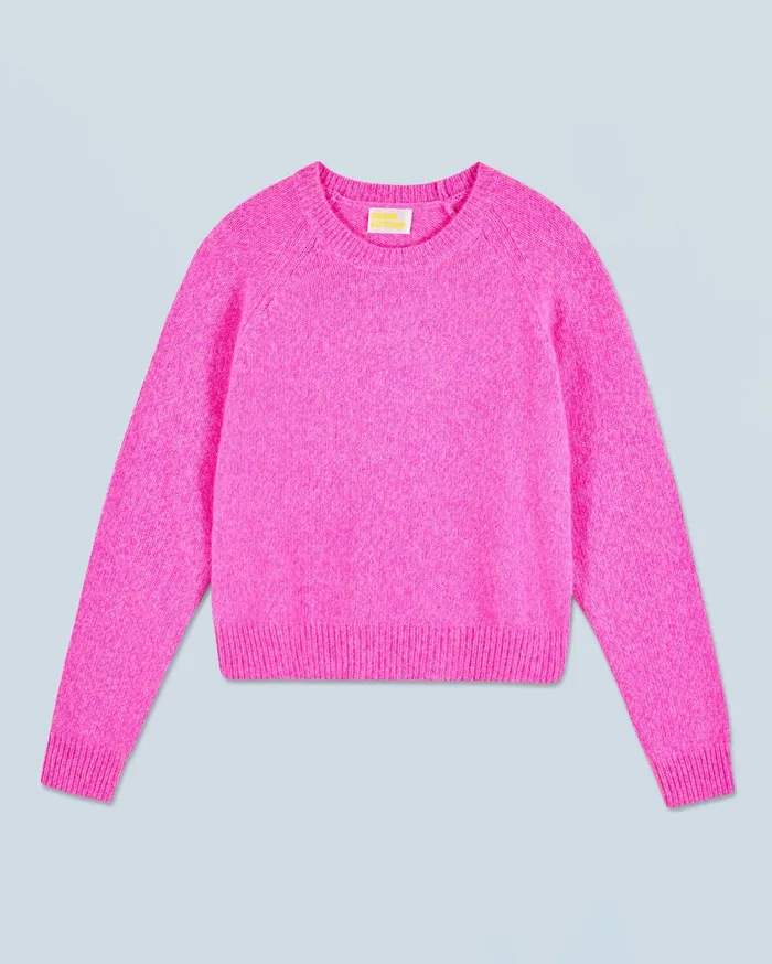 From Future Cashmere Sweaters Women Crewneck Raglan Sweater Bright Pink Mou