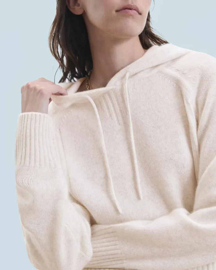 From Future Cashmere Sweaters Women Hoodie Sweater Heathered Ecru