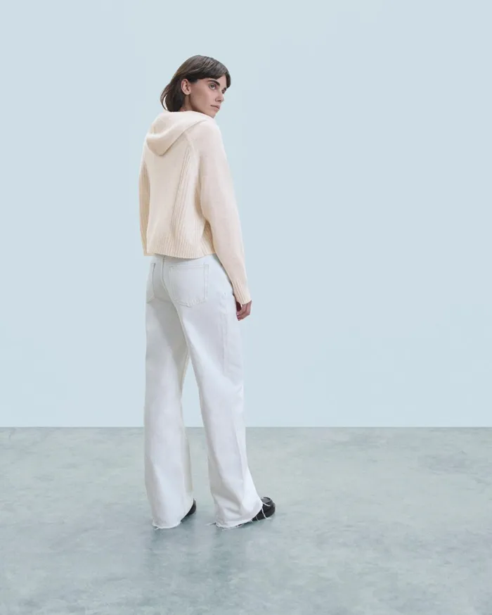 From Future Cashmere Sweaters Women Hoodie Sweater Heathered Ecru