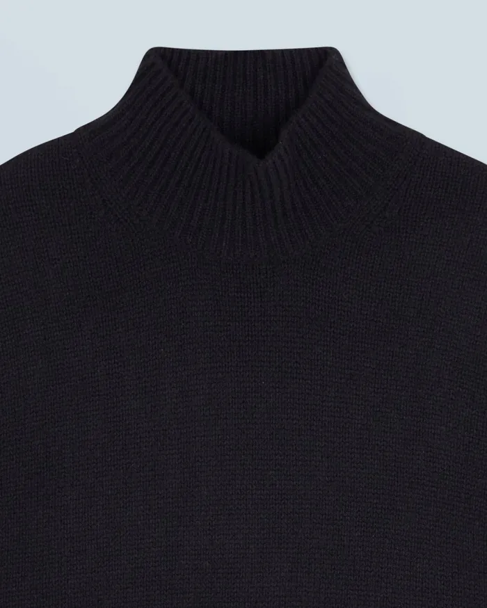 From Future Cashmere Sweaters Women Oversized Mock Neck Sweater Black