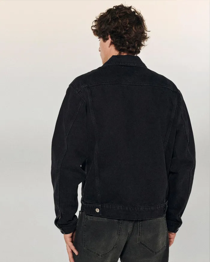 From Future Coats and Jackets Men Jean Jacket Black