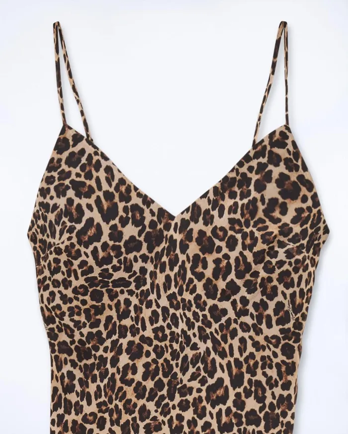 From Future Dresses and Jumpsuits Women Long Chiffon Strap Dress Winter Leopard