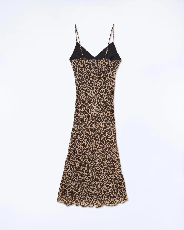 From Future Dresses and Jumpsuits Women Long Chiffon Strap Dress Winter Leopard