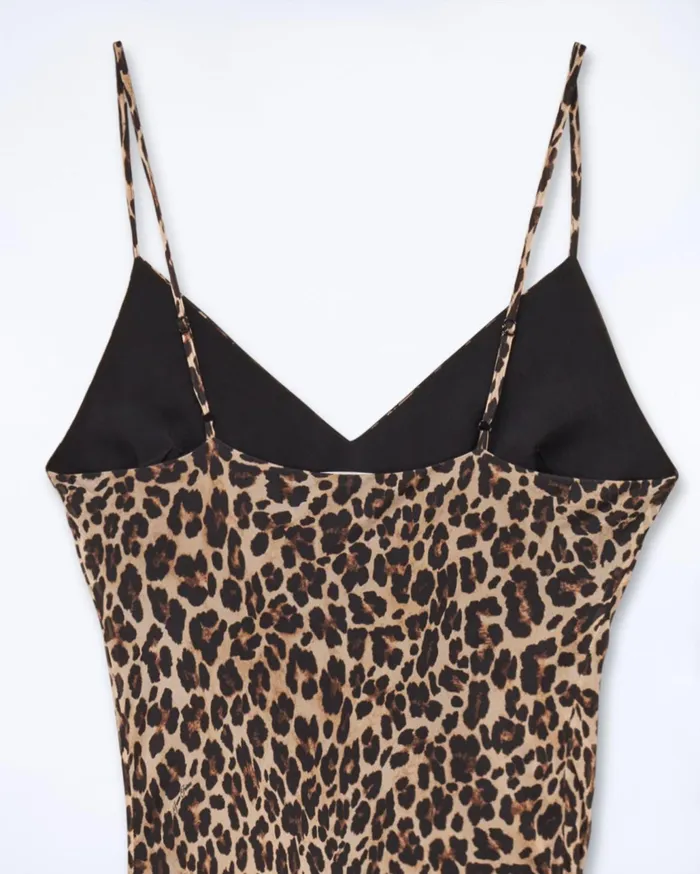 From Future Dresses and Jumpsuits Women Long Chiffon Strap Dress Winter Leopard