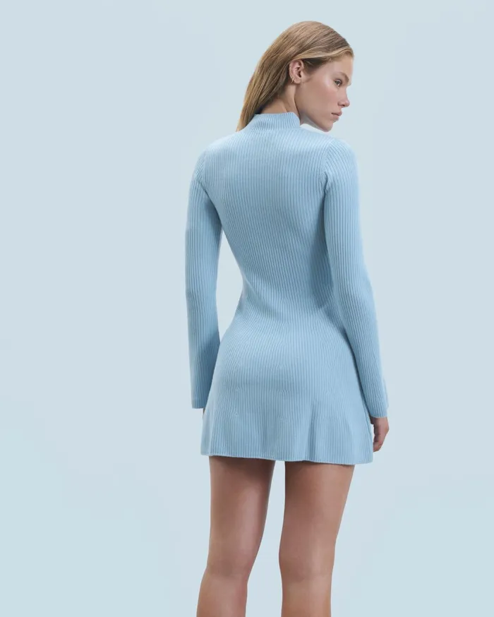 From Future Dresses and Jumpsuits Women Short Long Sleeve Dress Baby Blue