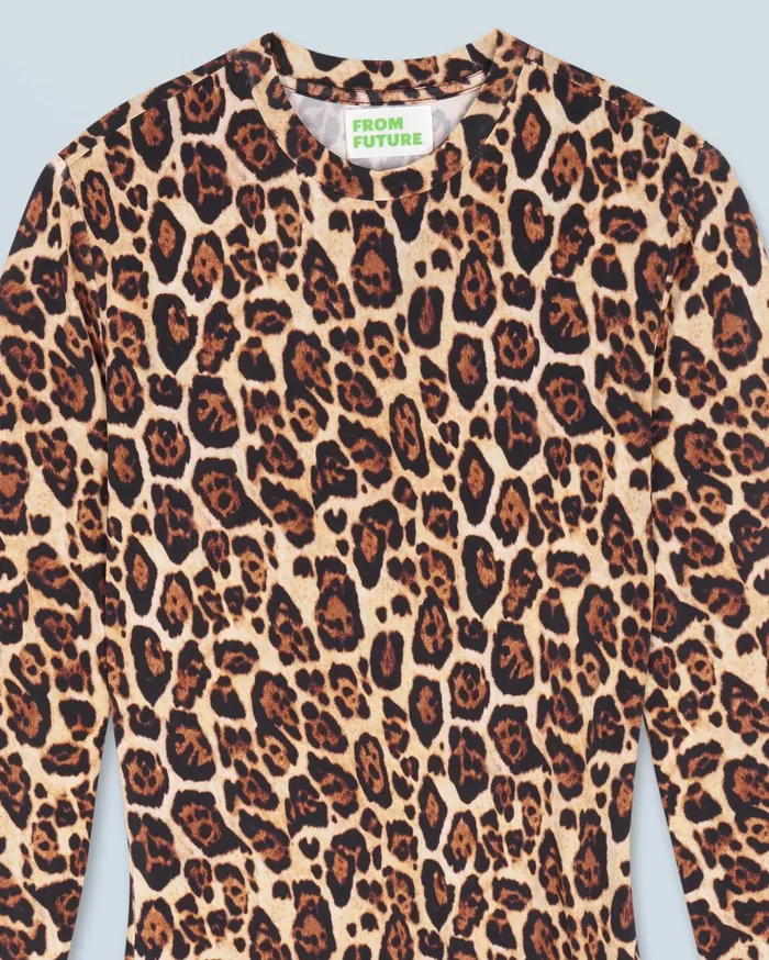 From Future Dresses and Jumpsuits Women Short Long Sleeve Jersey Dress Hot Leopard