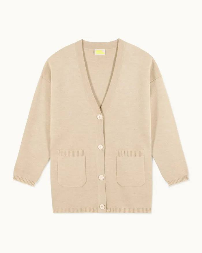 From Future Merino Wool Sweaters Women Sweater Cardigan Heather Beige