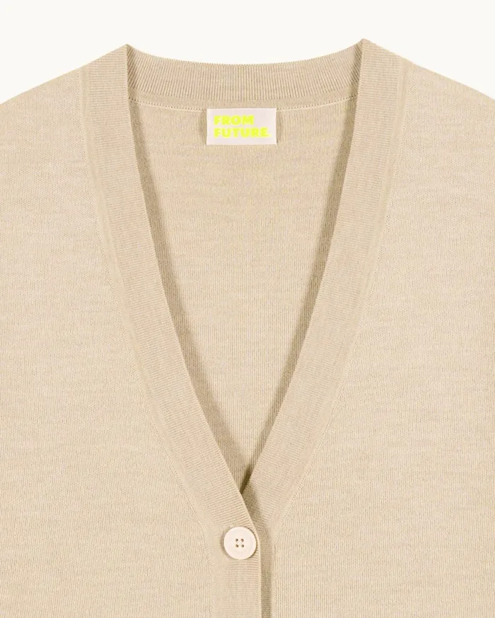 From Future Merino Wool Sweaters Women Sweater Cardigan Heather Beige
