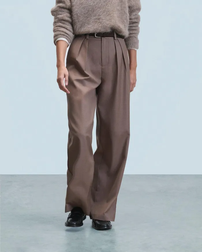 From Future Pants Women Wide Tailoring Trousers Taupe