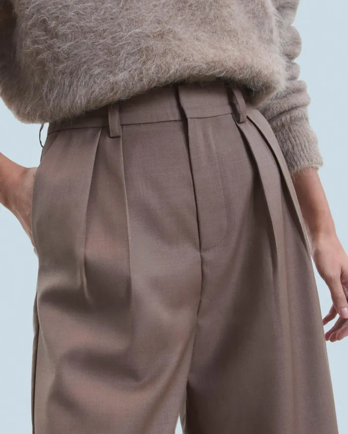 From Future Pants Women Wide Tailoring Trousers Taupe