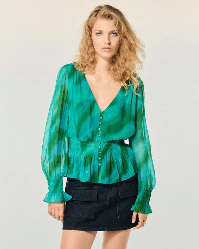 From Future Shirts TShirts and Tops Women Golda Long Sleeve Top Marvelous Green
