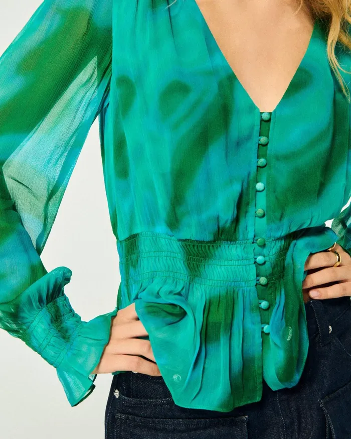 From Future Shirts TShirts and Tops Women Golda Long Sleeve Top Marvelous Green