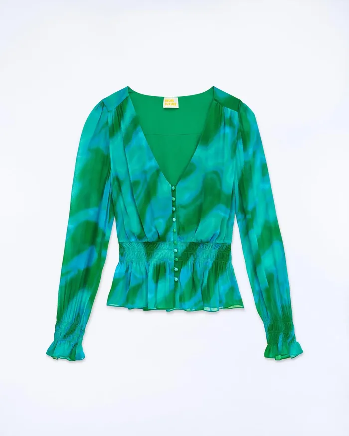 From Future Shirts TShirts and Tops Women Golda Long Sleeve Top Marvelous Green