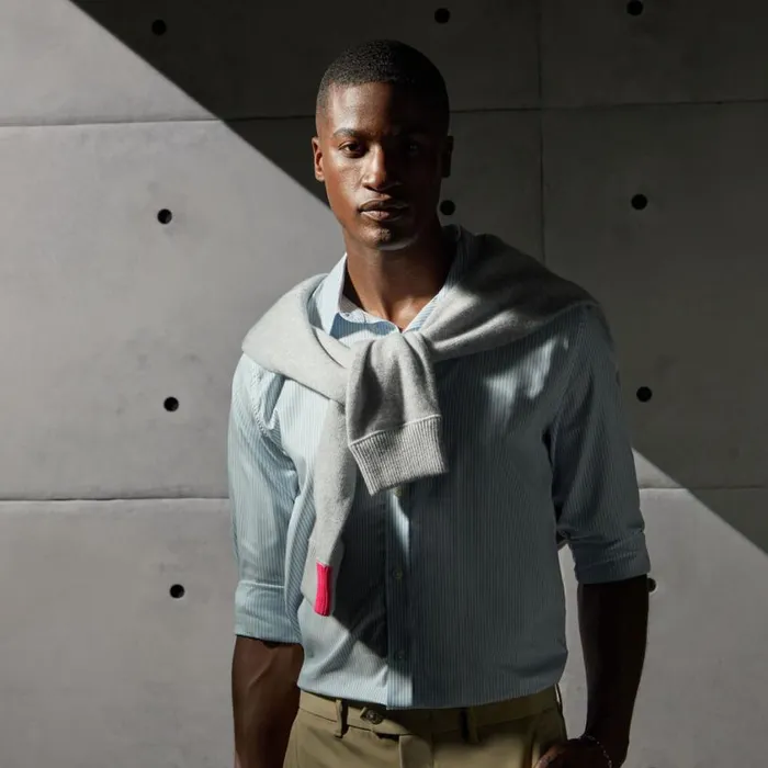 GFORE Dress Shirts Men SPREAD COLLAR STRIPED STRECH DRESS SHIRT Blush GFORE Dress Shirts Men SPREAD COLLAR STRIPED STRECH DRESS SHIRT Blush