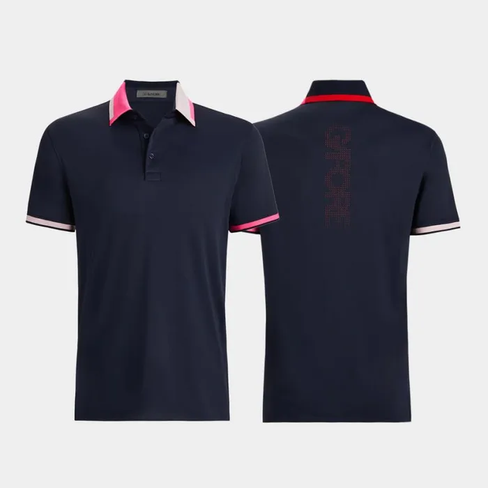 GFORE Polos Men SILKY PIQU CONTRAST BANDED SLEEVE POLO Twilight